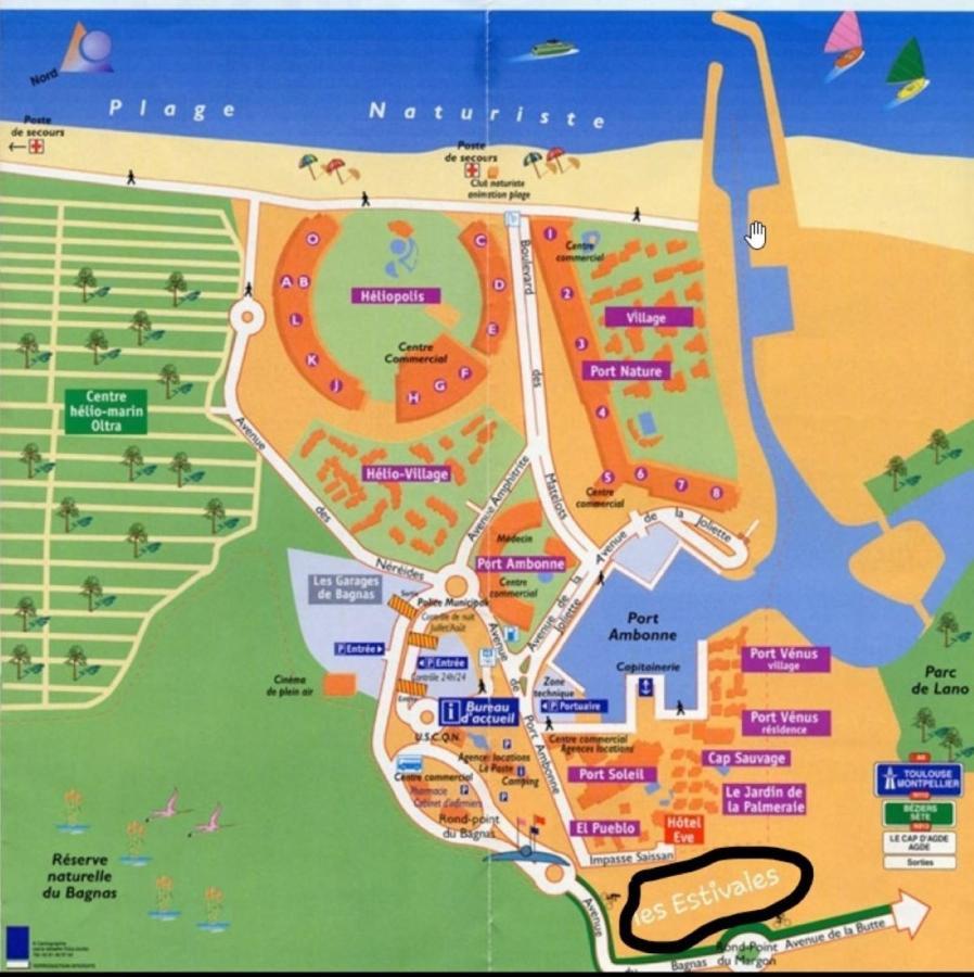 Appartement T2 "Les Estivales" Proche Village Naturiste Agde Kültér fotó